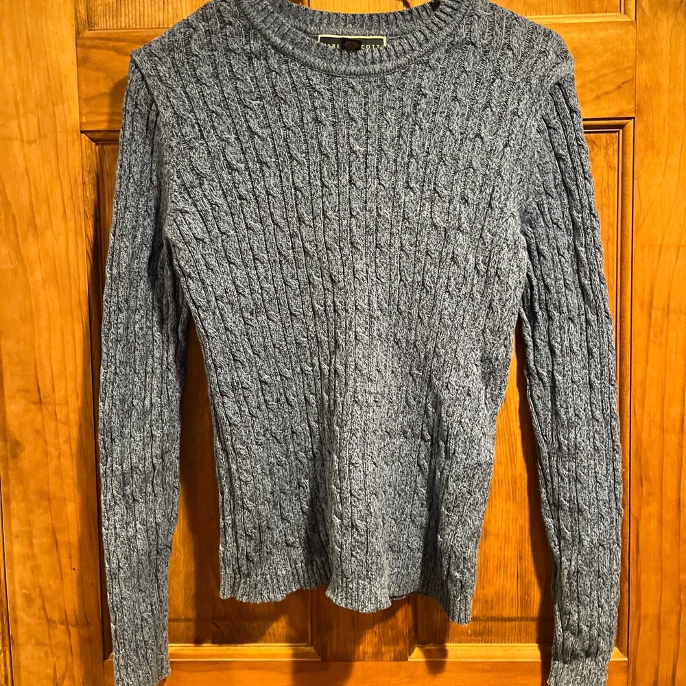 Karen Scott Blue Cable Knit Sweater